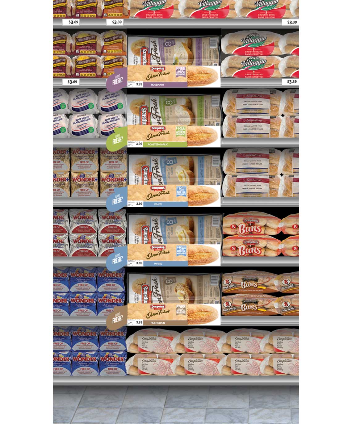 Dempster’s OvenFresh Shelf Display Planogram