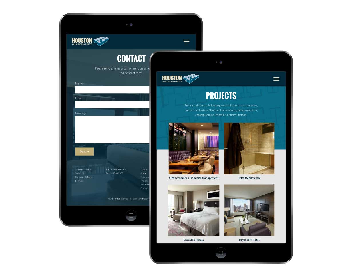 Houston Construction Limited Website Tablet