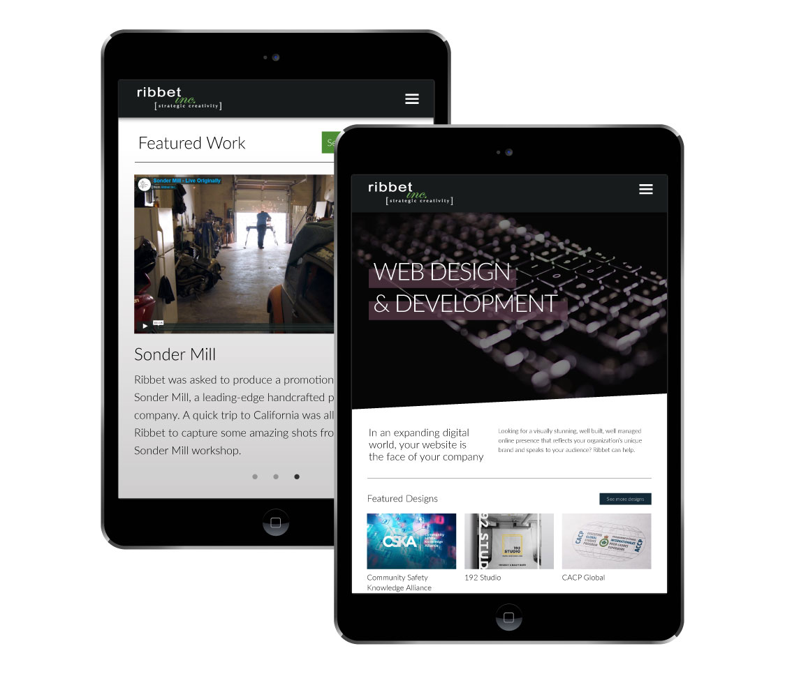 Ribbet Inc. Website Tablet