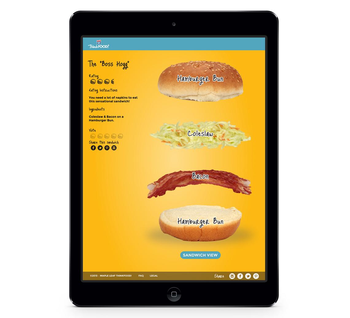 Maple Leaf ThinkFOOD! Sandwich Maker Website Tablet